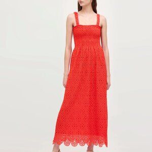 NWT Hill House The Scallop Lace Anjuli Nap Dress | Poppy Red Scallop Lace